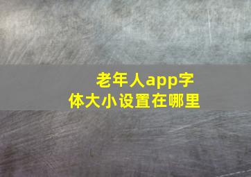 老年人app字体大小设置在哪里