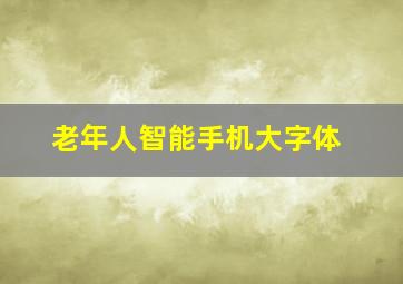 老年人智能手机大字体