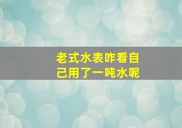 老式水表咋看自己用了一吨水呢