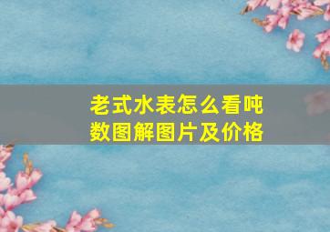 老式水表怎么看吨数图解图片及价格