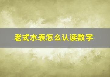 老式水表怎么认读数字