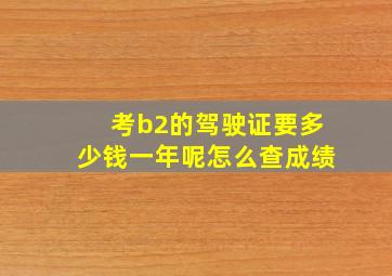 考b2的驾驶证要多少钱一年呢怎么查成绩