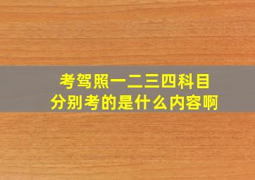 考驾照一二三四科目分别考的是什么内容啊