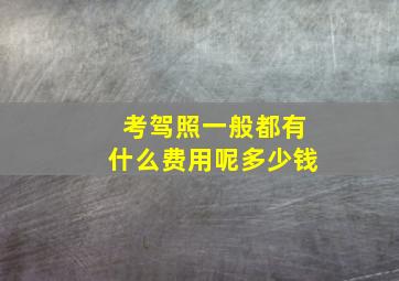 考驾照一般都有什么费用呢多少钱