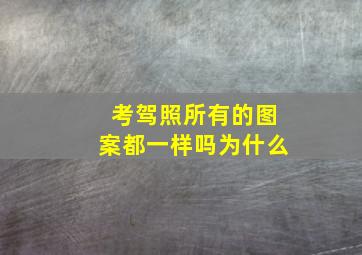 考驾照所有的图案都一样吗为什么