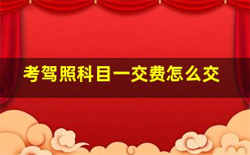 考驾照科目一交费怎么交