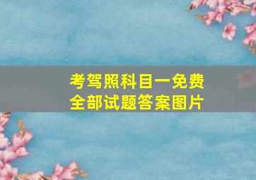 考驾照科目一免费全部试题答案图片