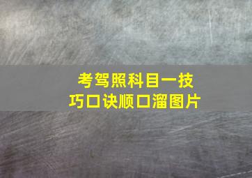 考驾照科目一技巧口诀顺口溜图片