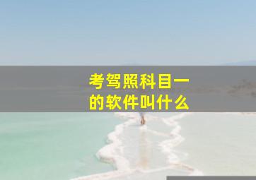 考驾照科目一的软件叫什么