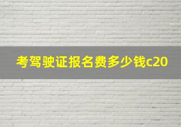 考驾驶证报名费多少钱c20