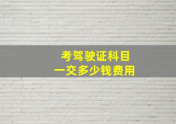 考驾驶证科目一交多少钱费用