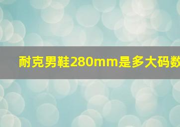 耐克男鞋280mm是多大码数