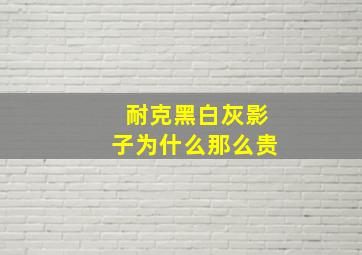 耐克黑白灰影子为什么那么贵