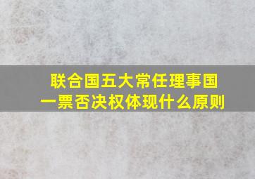 联合国五大常任理事国一票否决权体现什么原则