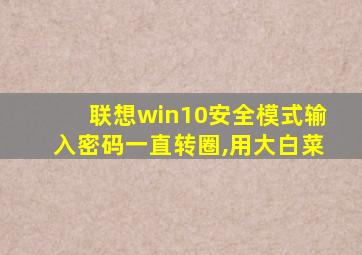 联想win10安全模式输入密码一直转圈,用大白菜