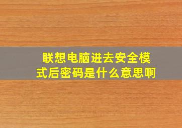 联想电脑进去安全模式后密码是什么意思啊