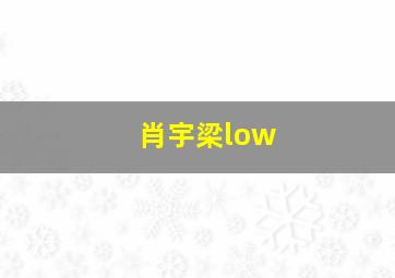 肖宇梁low