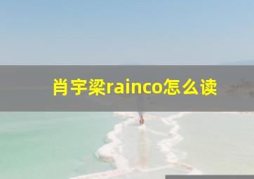 肖宇梁rainco怎么读