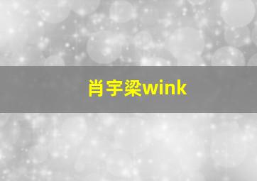 肖宇梁wink