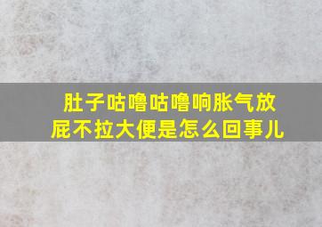 肚子咕噜咕噜响胀气放屁不拉大便是怎么回事儿