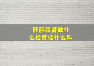 肝胆脾肾做什么检查挂什么科