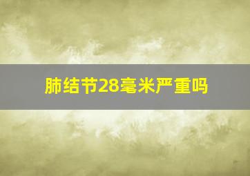 肺结节28毫米严重吗