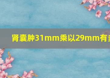 肾囊肿31mm乘以29mm有多大