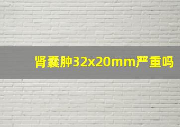 肾囊肿32x20mm严重吗