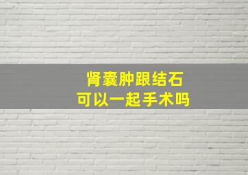 肾囊肿跟结石可以一起手术吗