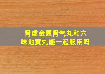 肾虚金匮肾气丸和六味地黄丸能一起服用吗