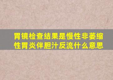 胃镜检查结果是慢性非萎缩性胃炎伴胆汁反流什么意思