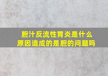 胆汁反流性胃炎是什么原因造成的是胆的问题吗