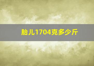 胎儿1704克多少斤