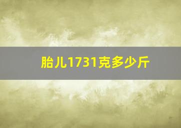 胎儿1731克多少斤