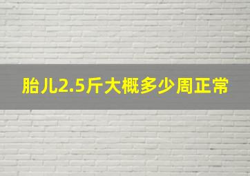 胎儿2.5斤大概多少周正常