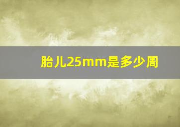 胎儿25mm是多少周