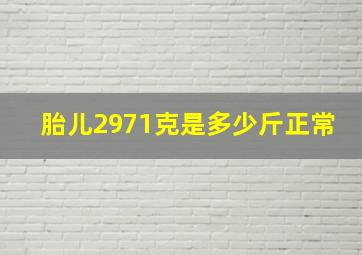 胎儿2971克是多少斤正常