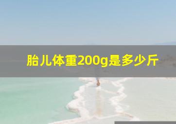 胎儿体重200g是多少斤