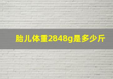 胎儿体重2848g是多少斤