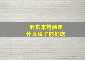 胖东来烤肠是什么牌子的好吃