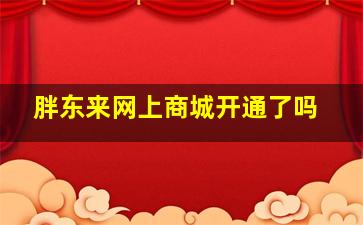 胖东来网上商城开通了吗