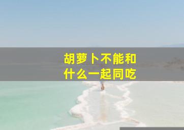 胡萝卜不能和什么一起同吃