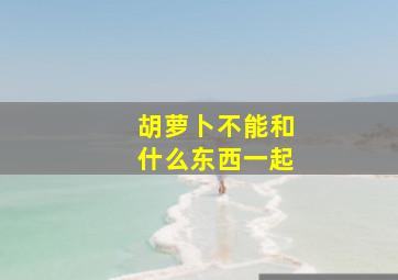 胡萝卜不能和什么东西一起