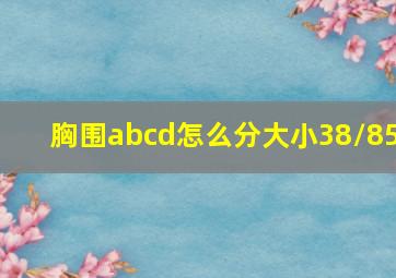 胸围abcd怎么分大小38/85