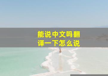 能说中文吗翻译一下怎么说