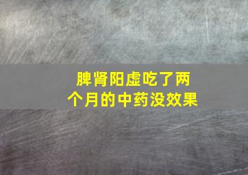 脾肾阳虚吃了两个月的中药没效果