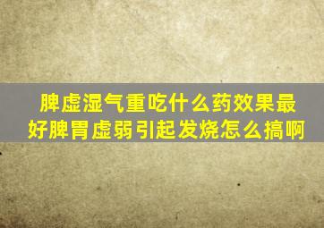 脾虚湿气重吃什么药效果最好脾胃虚弱引起发烧怎么搞啊