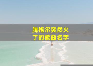 腾格尔突然火了的歌曲名字