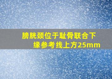 膀胱颈位于耻骨联合下缘参考线上方25mm