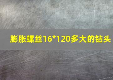 膨胀螺丝16*120多大的钻头